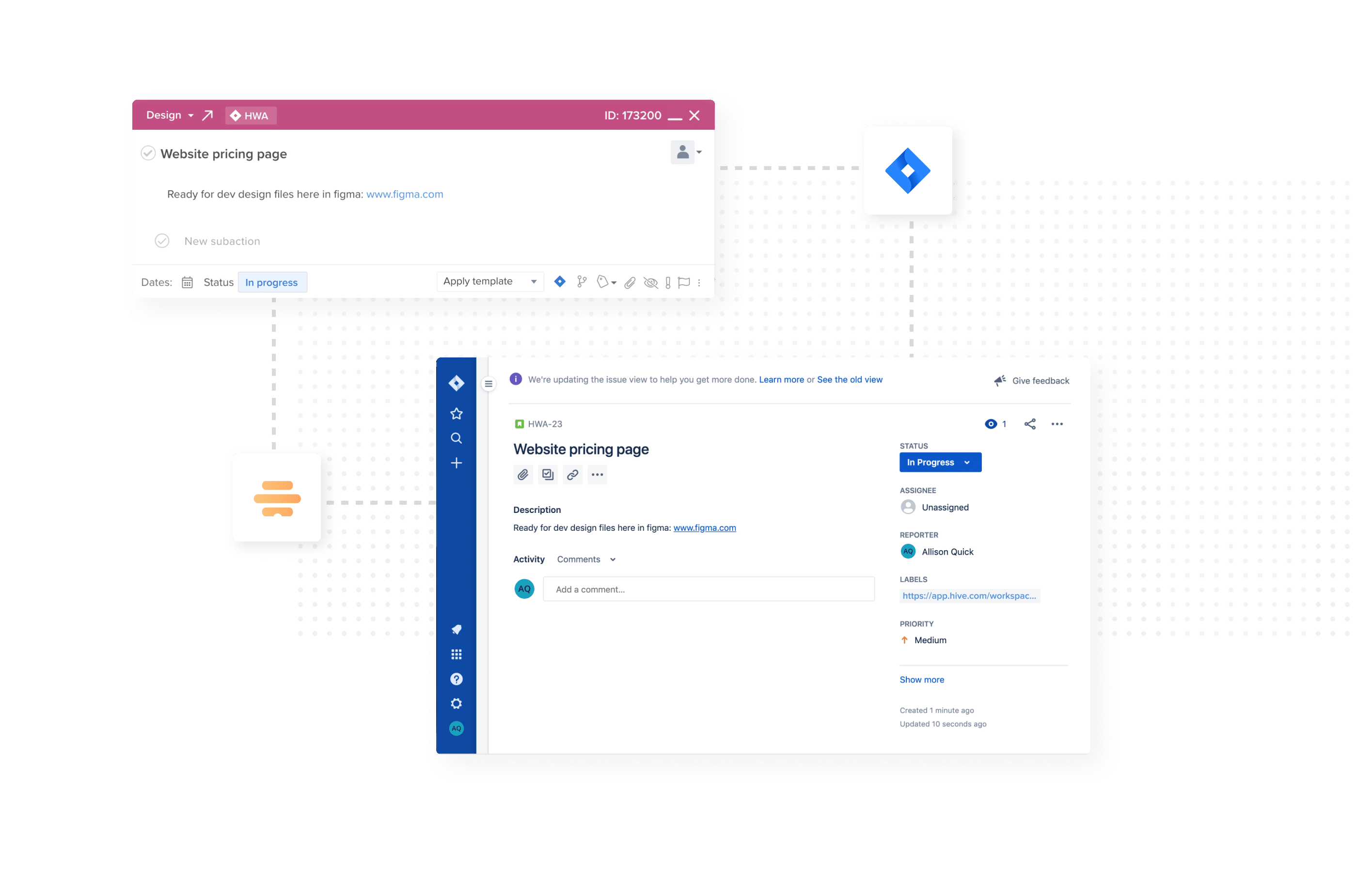 Hive Jira Action Card