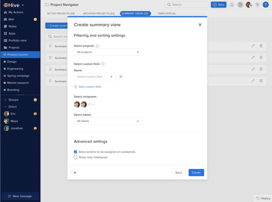 create summary view