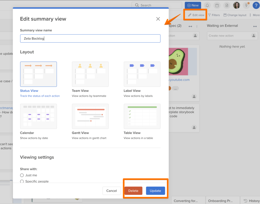 Edit Summary View