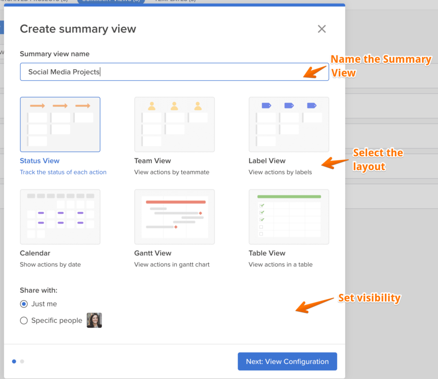 create summary view