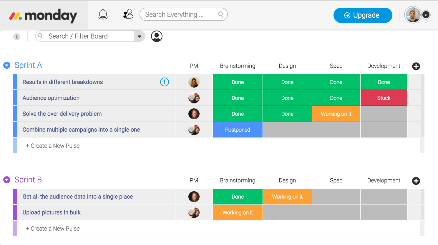 monday agile project management
