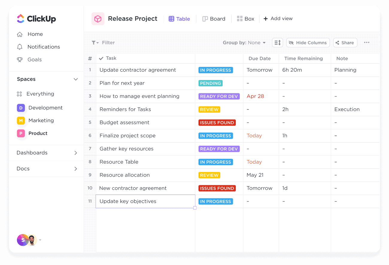 clickup smartsheet alternative